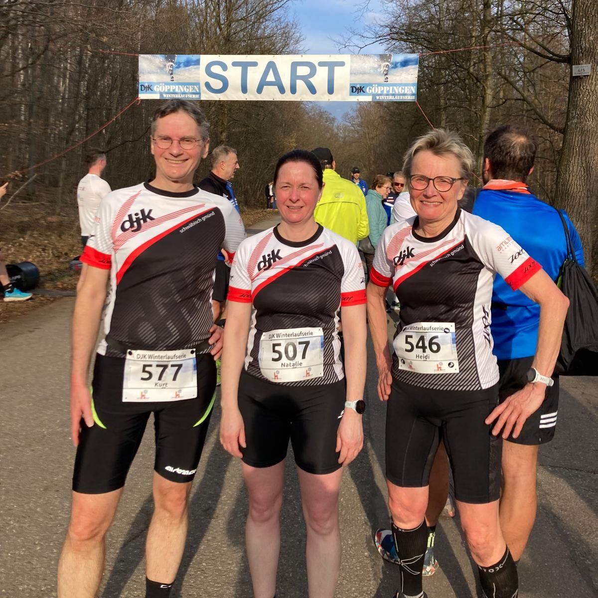 Einige Teilnehmer der DJK bei der Winterlaufserie der DJK Göppingen 2026